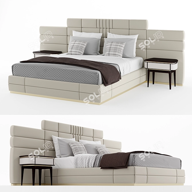 Norton Bed Set: Sleek and Stylish 3D model image 1