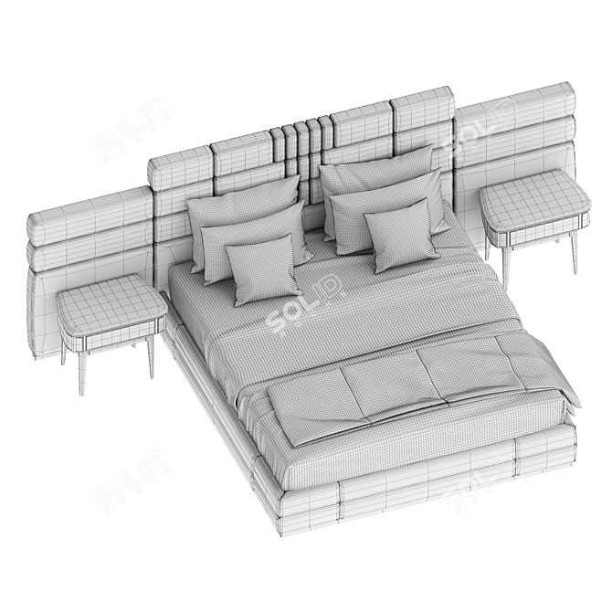 Norton Bed Set: Sleek and Stylish 3D model image 3