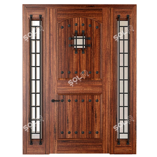  Elegant Entryway: Classic Doors 3D model image 1