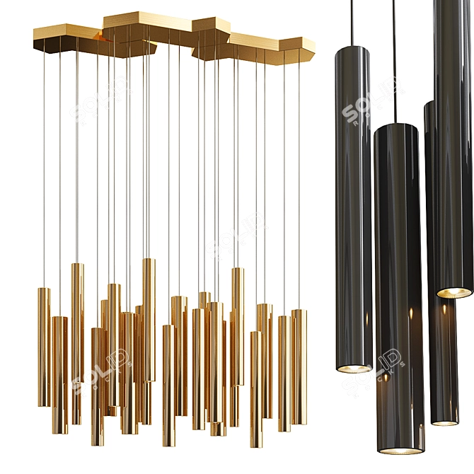 Elegant Aisle Pendant Light 3D model image 1