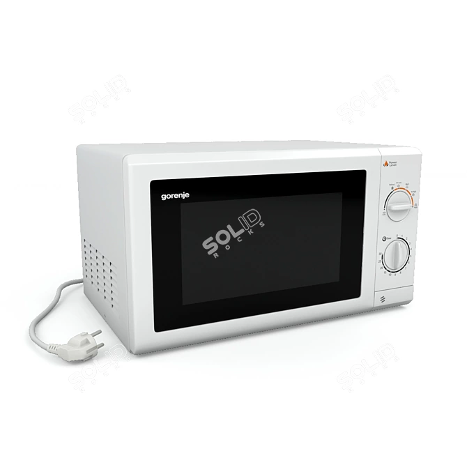 Stylish White Microwave Gorenje 3D model image 1