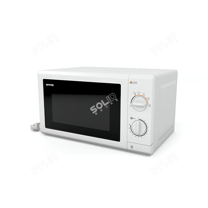 Stylish White Microwave Gorenje 3D model image 2