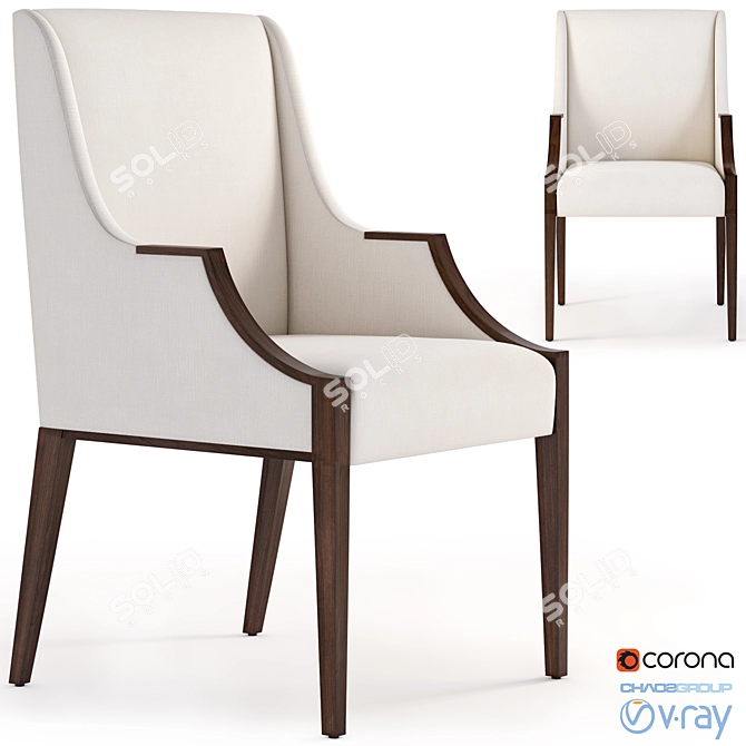 Elegant Lisse ArmChair by Dmitriy & Co. 3D model image 1