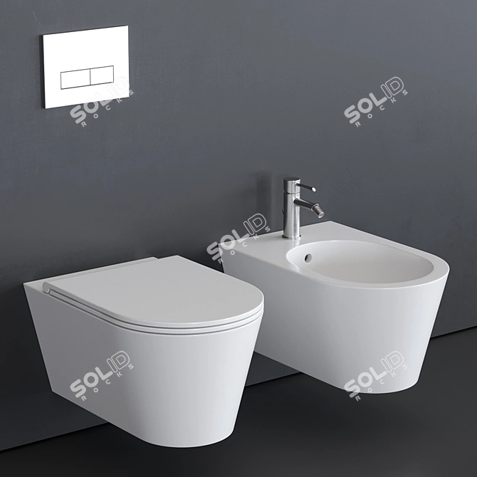 Alice Ceramica Hide Wall-Hung WC 3D model image 1