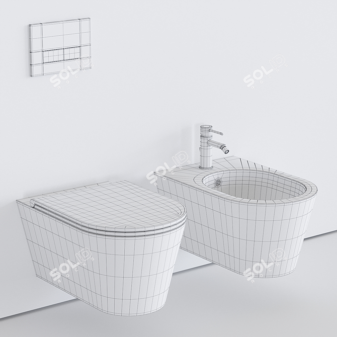 Alice Ceramica Hide Wall-Hung WC 3D model image 3