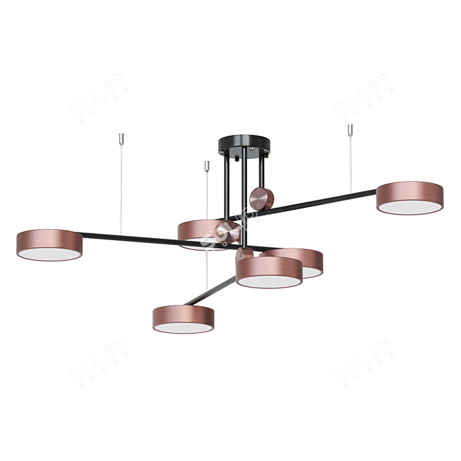 Technum LED Ceiling Chandelier With Rotating Shades 3D model image 1