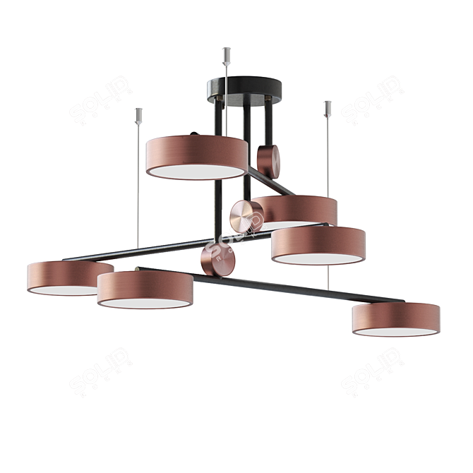 Technum LED Ceiling Chandelier With Rotating Shades 3D model image 2