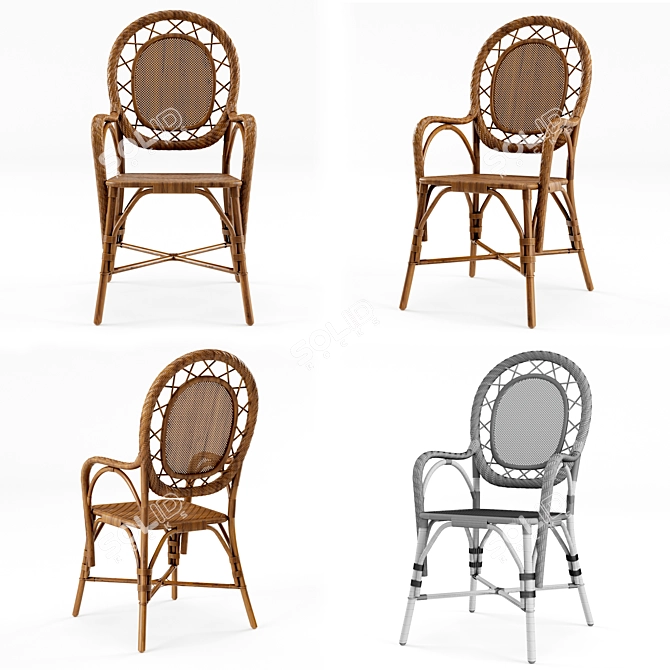 Romantica Chair: Beautifully Elegant Outdoor Seating 3D model image 2