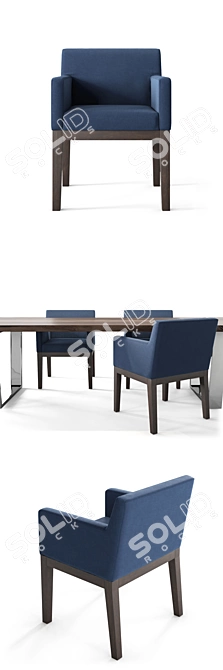 RH Morgan Blue Dining Set 3D model image 2