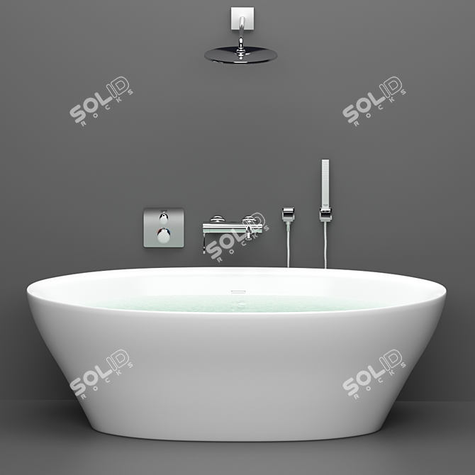 BelBagno BB68-1800 Acrylic Bath: Sleek Design, Luxurious Size 3D model image 1