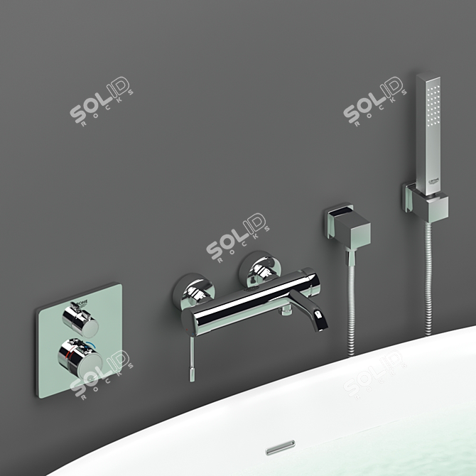BelBagno BB68-1800 Acrylic Bath: Sleek Design, Luxurious Size 3D model image 2