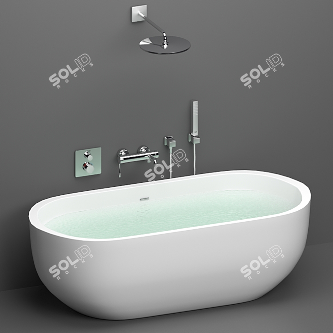 Luxury Acrylic Bath Set 3D model image 1