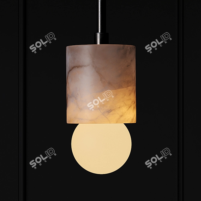 Elegant Alabaster Pendant Light 3D model image 1