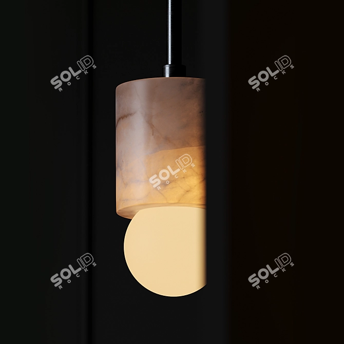 Elegant Alabaster Pendant Light 3D model image 2