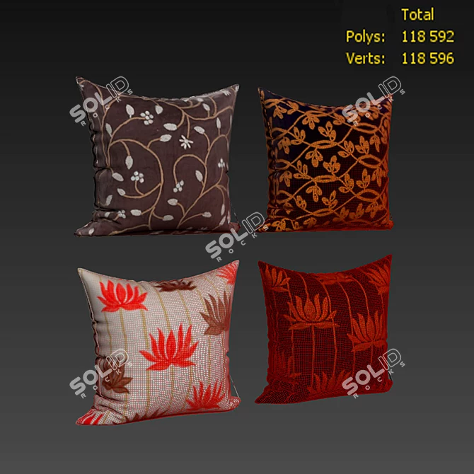 Designer Decorative Pillow Set 3D model image 2