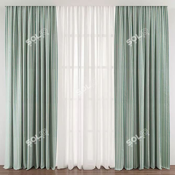 Revamped Curtain Design 3D model image 1