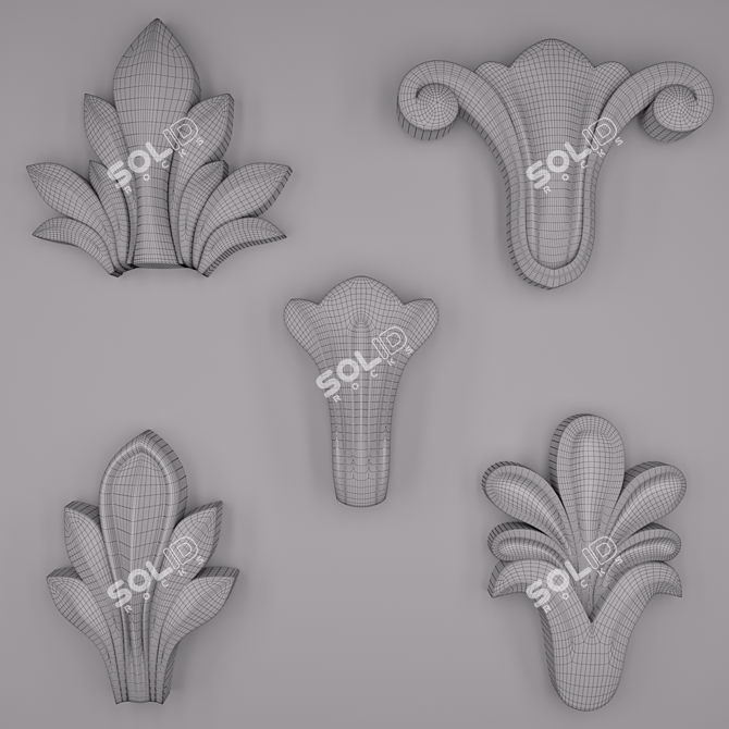 3D TrimOrnaments Pack - 5 Models 3D model image 2