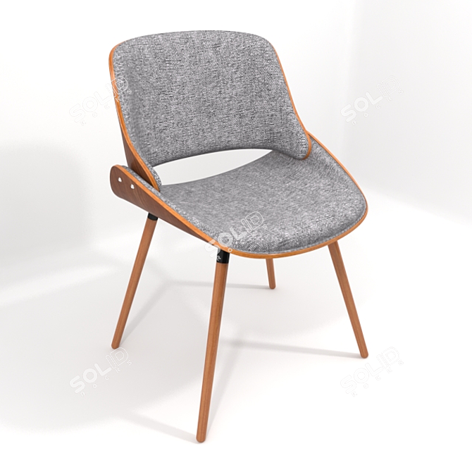 Modern Grey Walnut Chair 3D model image 1