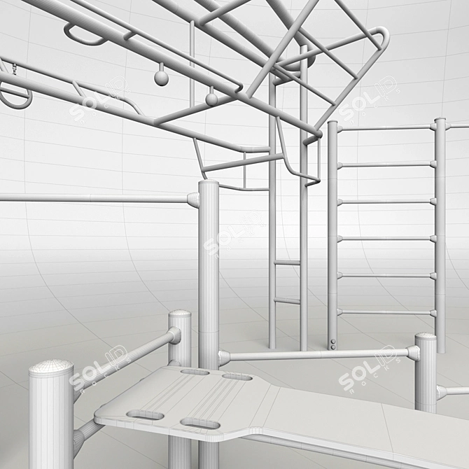 Kompan Cooling Gym: Innovative Equipment for Sports Areas 3D model image 3