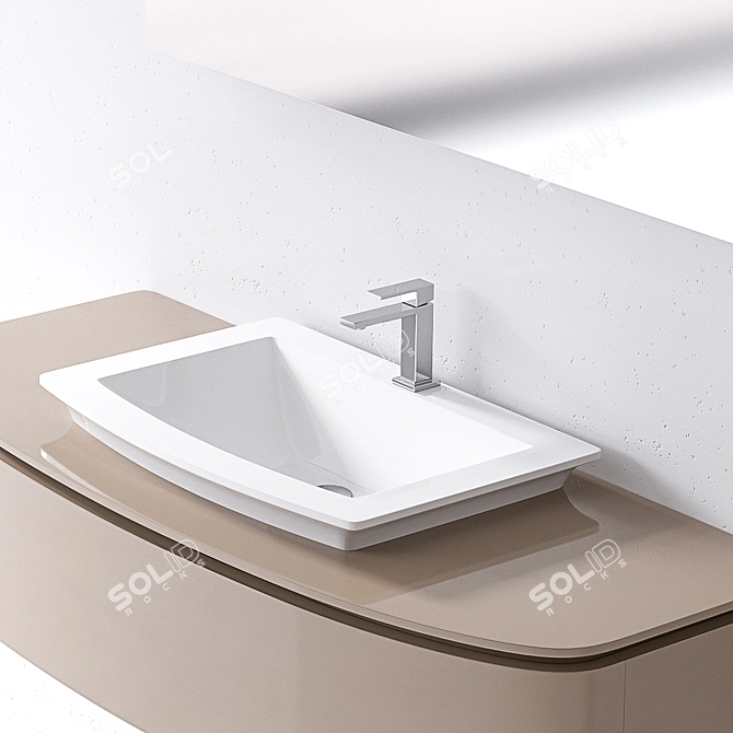 Luxury Grigio Corda Bathroom Vanity 3D model image 3