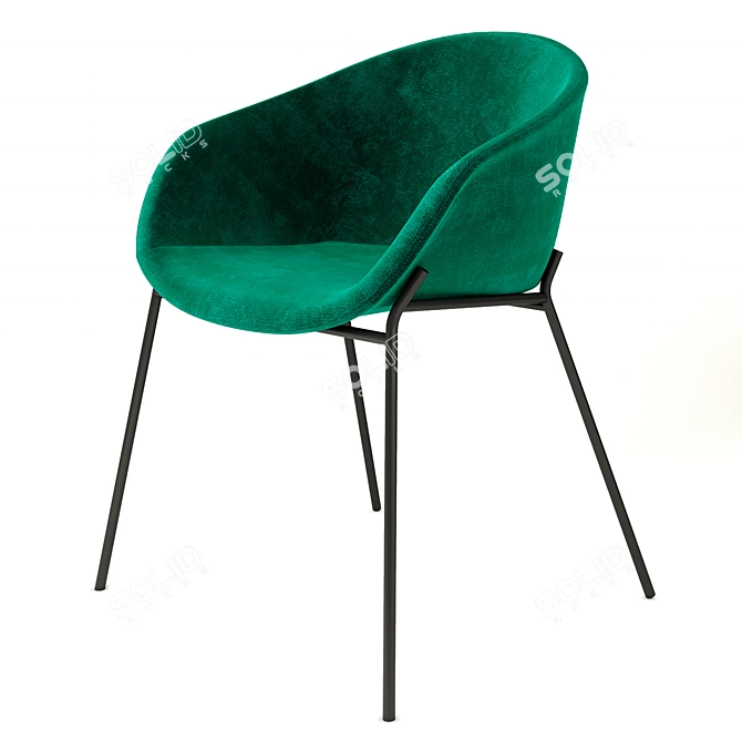 Elegant Yvette Grey Chair : La Forma 3D model image 2