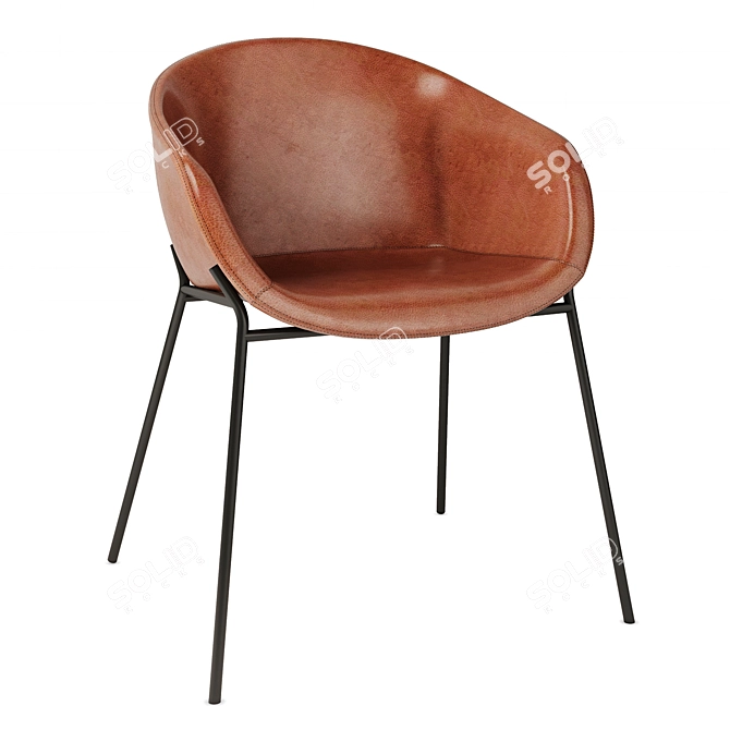 Elegant Yvette Grey Chair : La Forma 3D model image 3