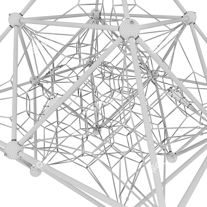 KOMPAN Climbing Set: Cartoktaedra Frame, Sixed Network, & Little Arch 3D model image 2