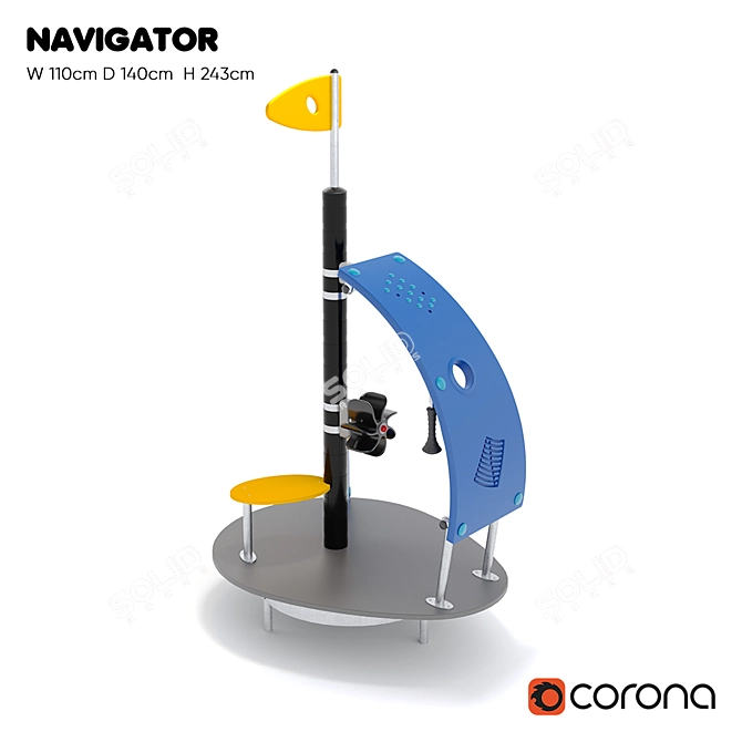 Title: Dynamic Playset for Kids: KOMPAN NAVIGATOR 3D model image 1