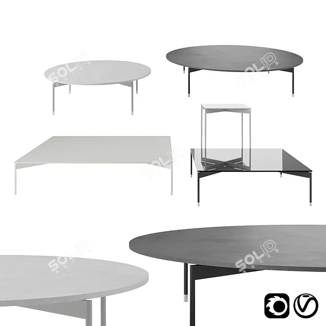 Sleek Chic Profim Table 3D model image 1