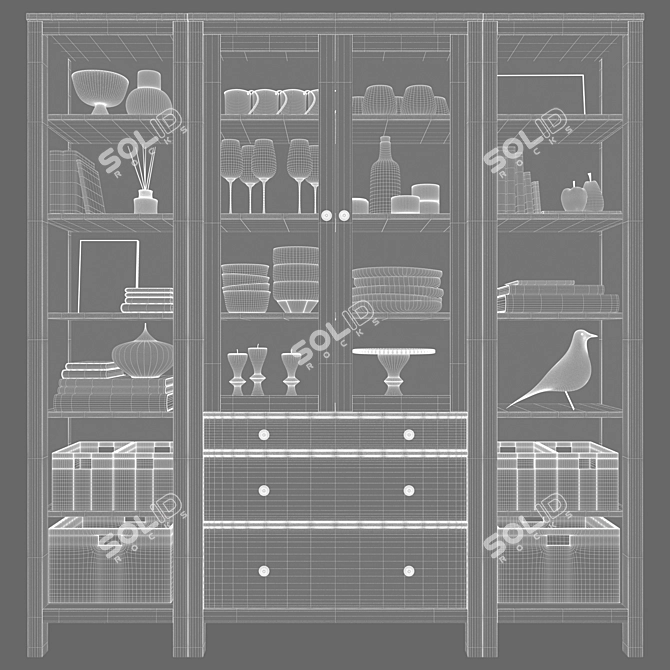 Sleek Hemnes Display Unit - Perfect for Showcasing 3D model image 2