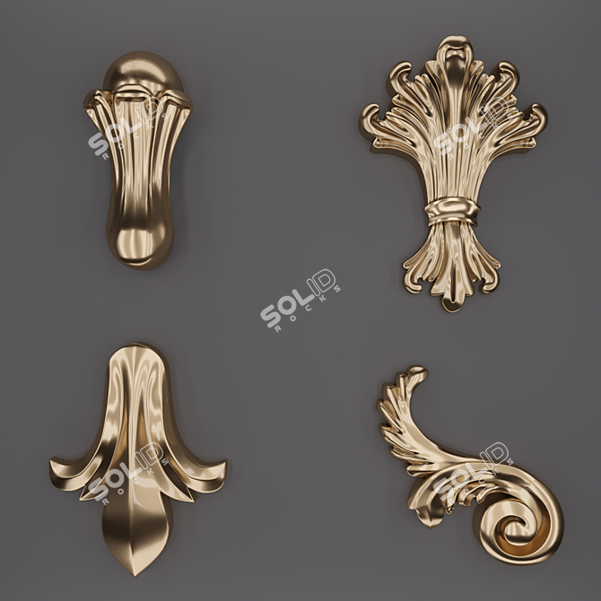 Versatile 3D TrimOrnaments Set 3D model image 1