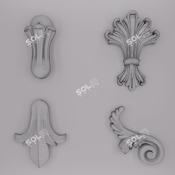 Versatile 3D TrimOrnaments Set 3D model image 2