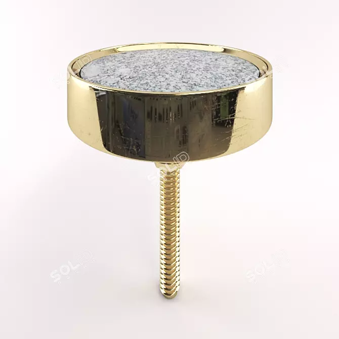 Metal and Marble Furniture Handle Set 3D model image 1