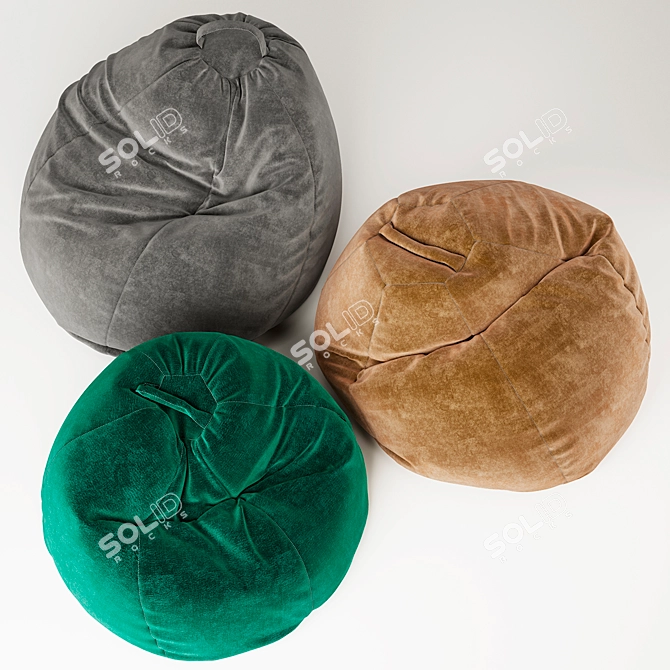 Velvet Chair Bag Set 3D model image 2