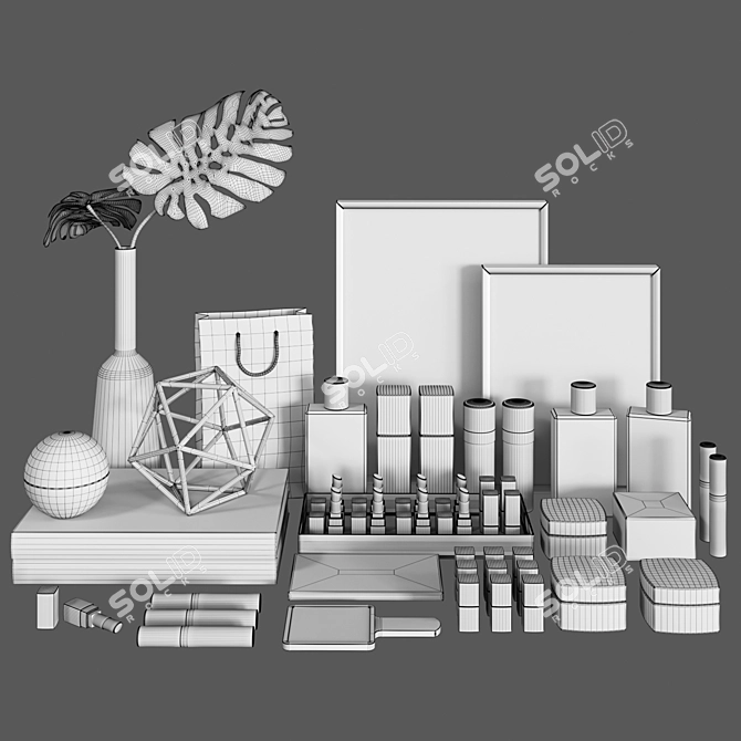 Chic Corona Chanel Decor Set 3D model image 3