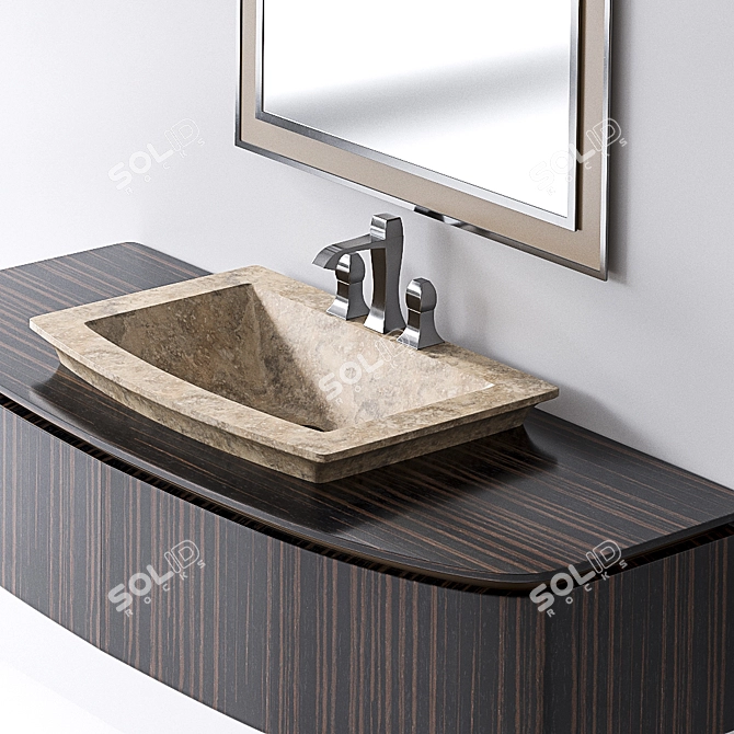 Luxury Ebony Dakar Stone Vanity 3D model image 3