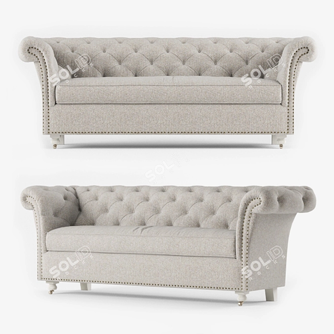 Elegant Westchester Sofa: 250x81x90cm 3D model image 1