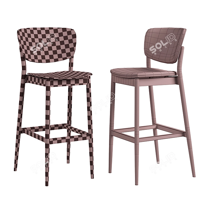 Elegant TON Valencia Barstool 3D model image 3