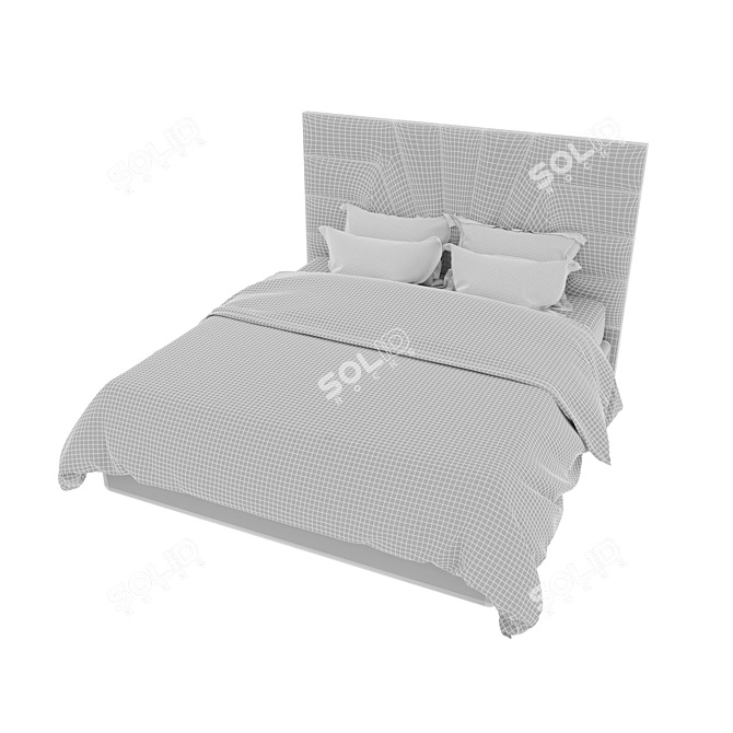 Luxury Diamond Panel Bed 3D model image 3