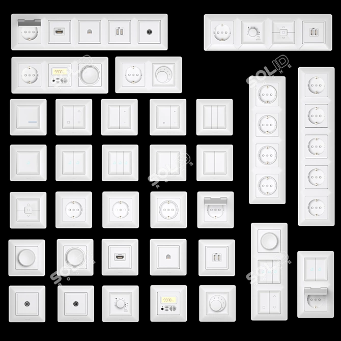 Legrand Valena Life Set: 4 Colors, Multiple Components 3D model image 1