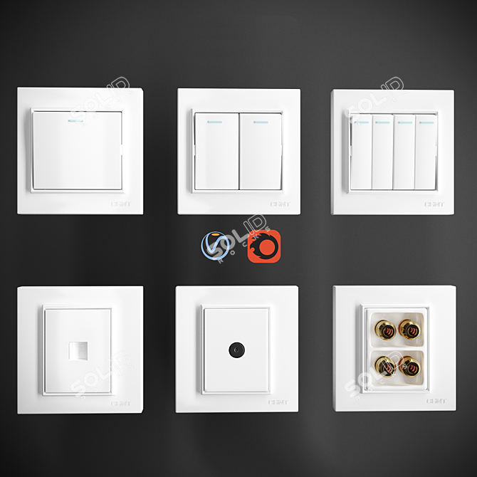 Chint 7L Series - Stylish Switch and Socket 3D model image 1