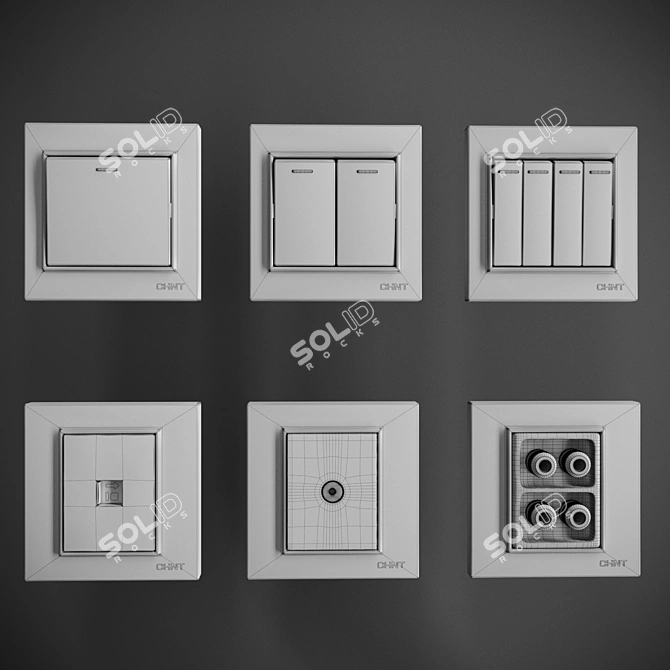 Chint 7L Series - Stylish Switch and Socket 3D model image 2