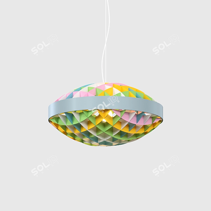 Colorful Metal Lamp with Adjustable Hanging Length 3D model image 1