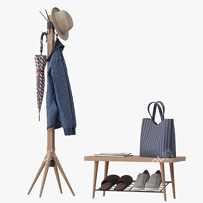 Lucy Coat Rack: Stylish and Functional 3D model image 1