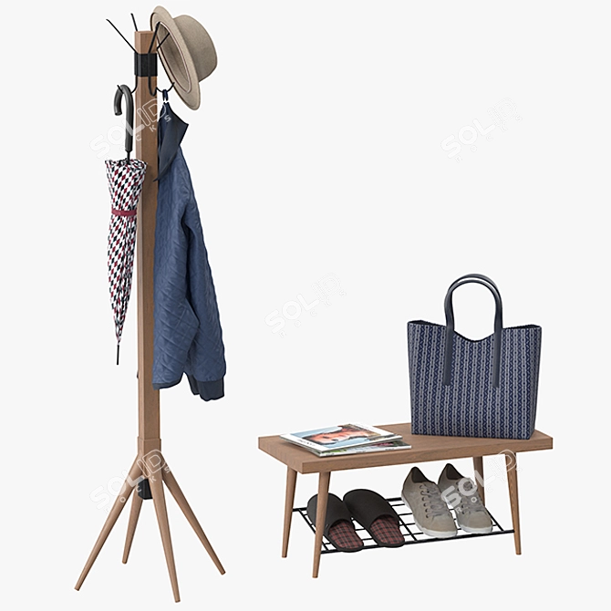 Lucy Coat Rack: Stylish and Functional 3D model image 2