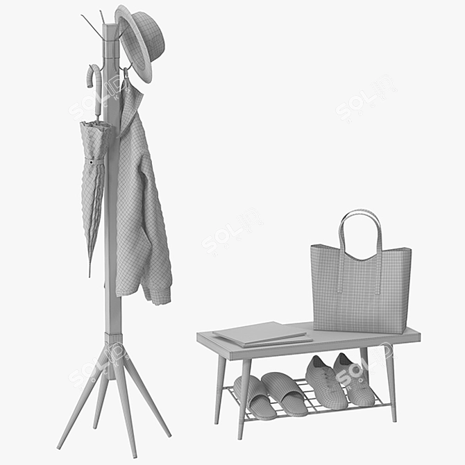 Lucy Coat Rack: Stylish and Functional 3D model image 3