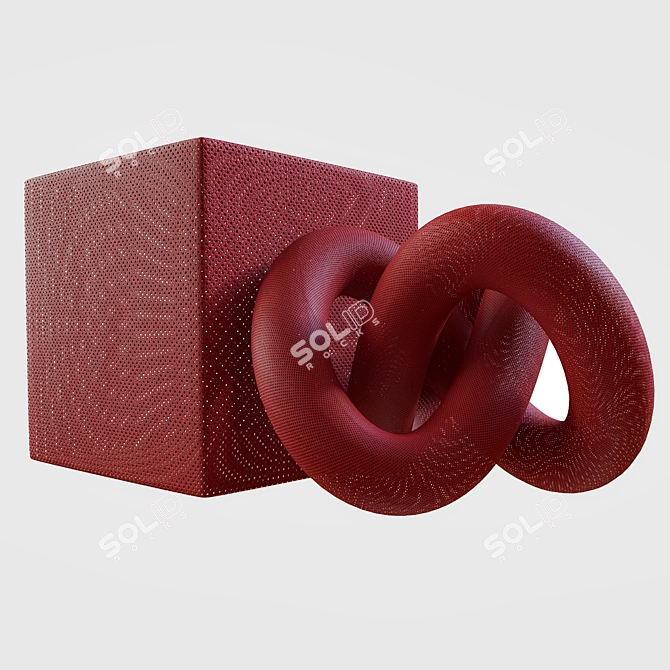 Perforated Leather Material - Texture Set 3D model image 1