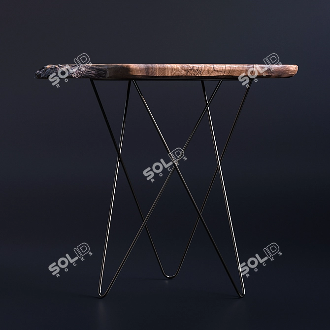 Live Edge Walnut Slab Coffee Table 3D model image 2