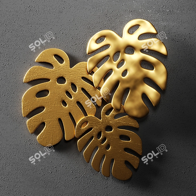 Monstera Leaf Wall Decor 3D model image 1