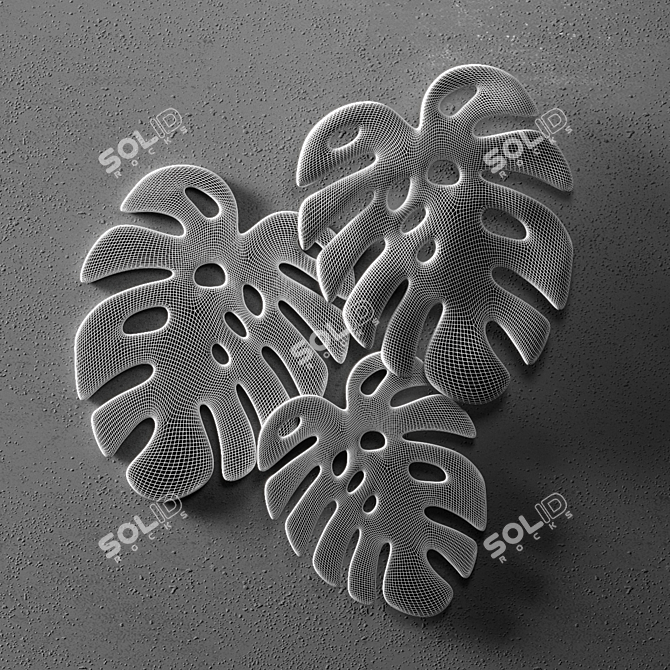 Monstera Leaf Wall Decor 3D model image 2
